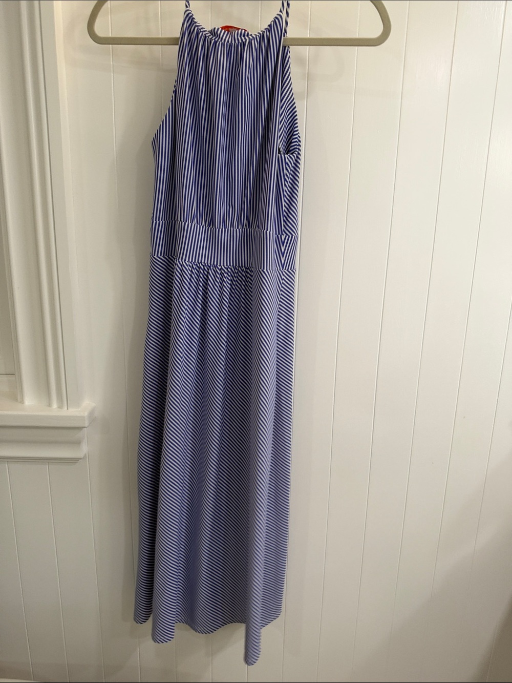 Jude Connally Blue and White Striped Halter Maxi Dress - Picture 3 of 3